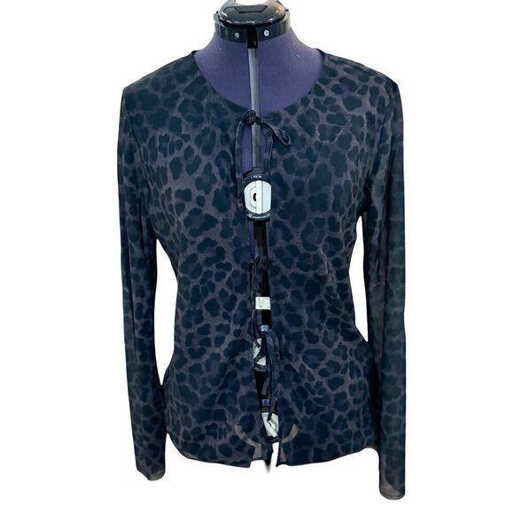 One Teaspoon Top Leopard Chiffon for Layering Black Gray Size S - Picture 8 of 12